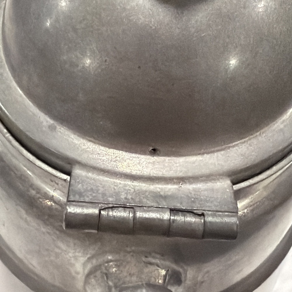 Antique 19th C Pewter Lighthouse Coffee Pot Copper Bottom 1671 Hinged Lid 9" - Picture 6 of 16